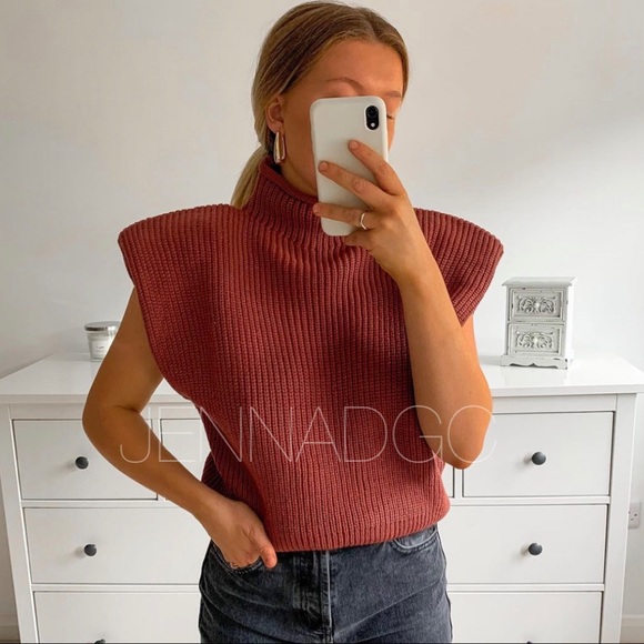 NWT Zara shoulder pad knit top - Picture 14 of 16